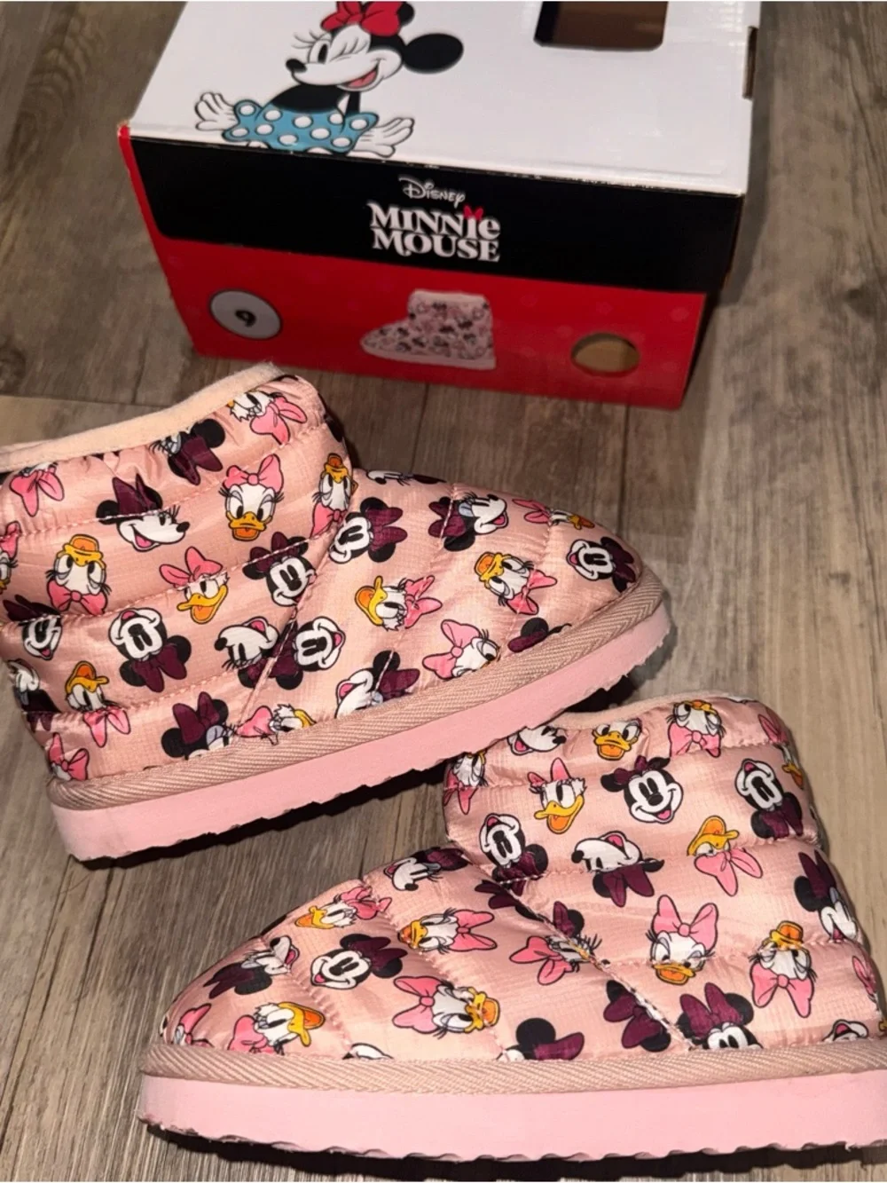 Disney Pink Minnie & Daisy Quilted Slip-On Boots for Kids